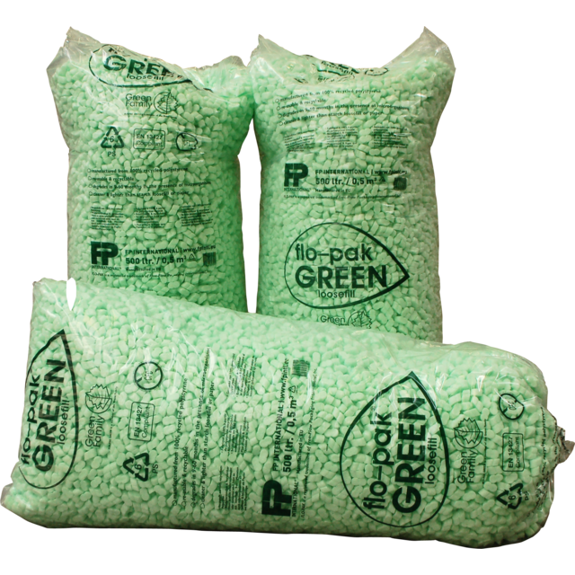Opvulmateriaal schuimkorrels groen 500 ltr